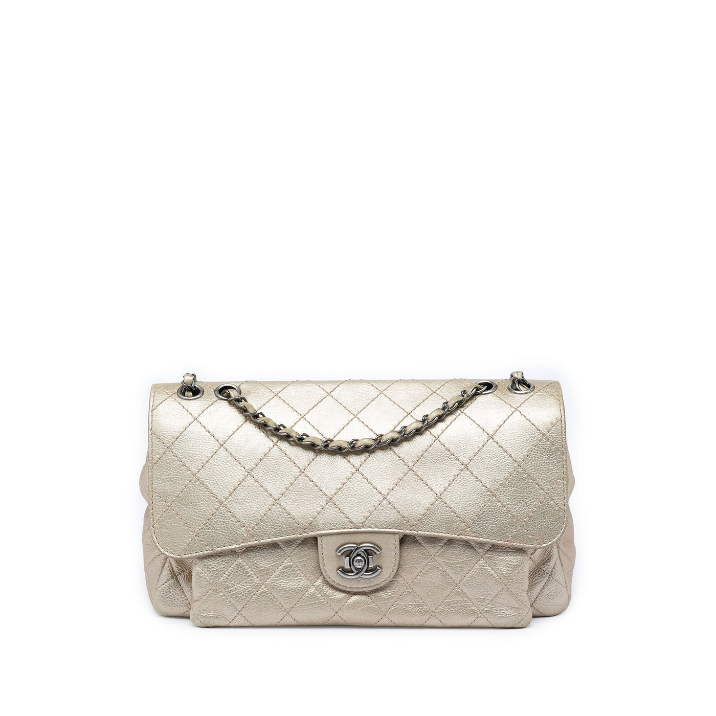 Paris Dubai Metallic Calfskin Flap - Image 1
