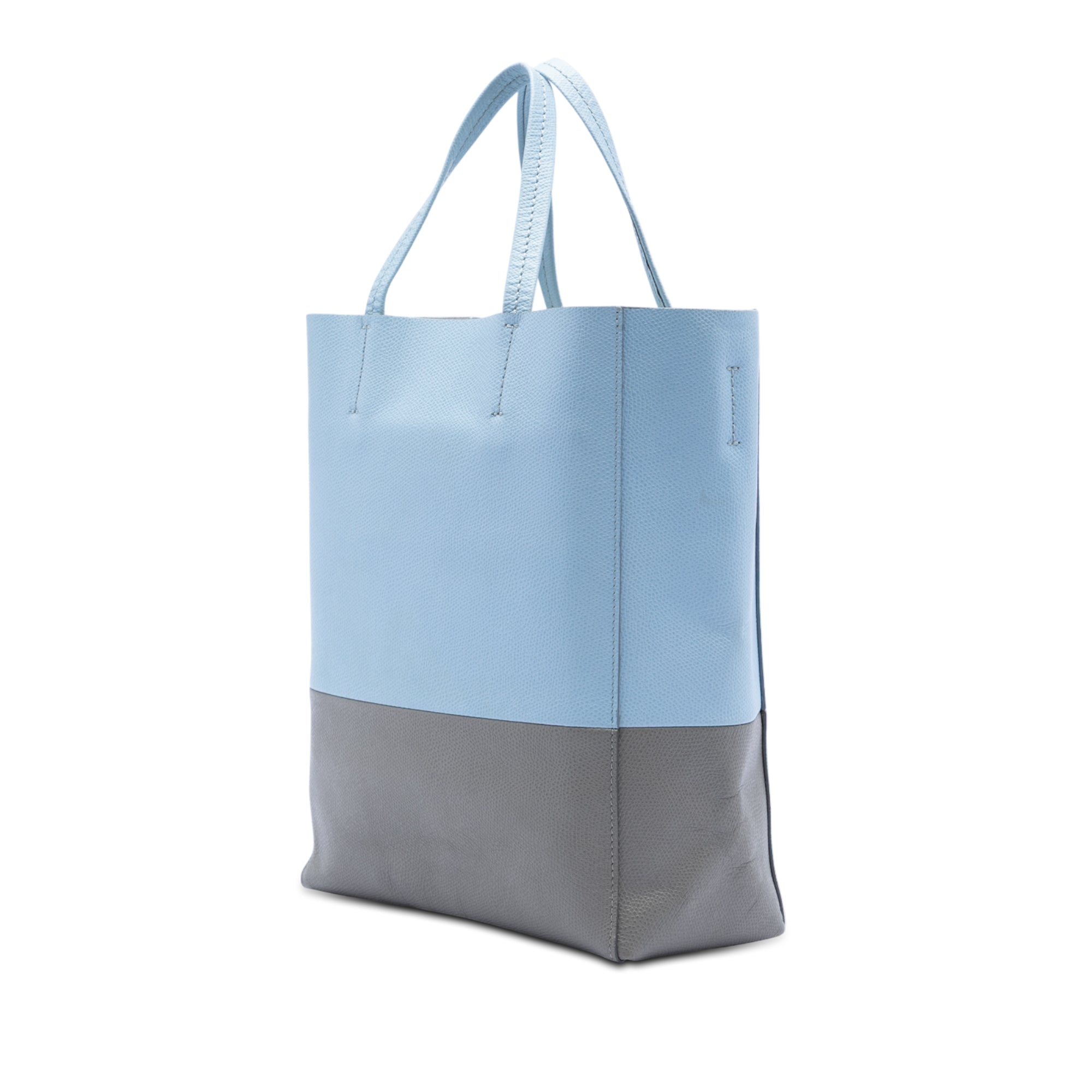Small Bicolor Grained Calfskin Vertical Cabas Tote - Image 2