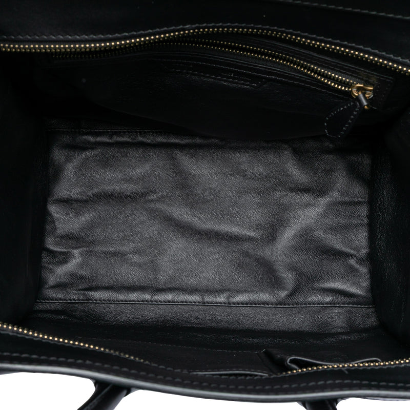 Mini Bicolor Canvas and Leather Luggage Tote - Image 4