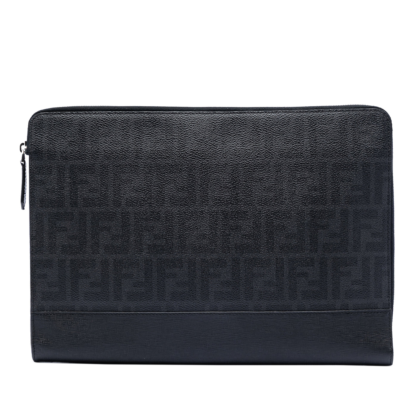 Leather Trimmed Zucca Coated Canvas Clutch - Image 1