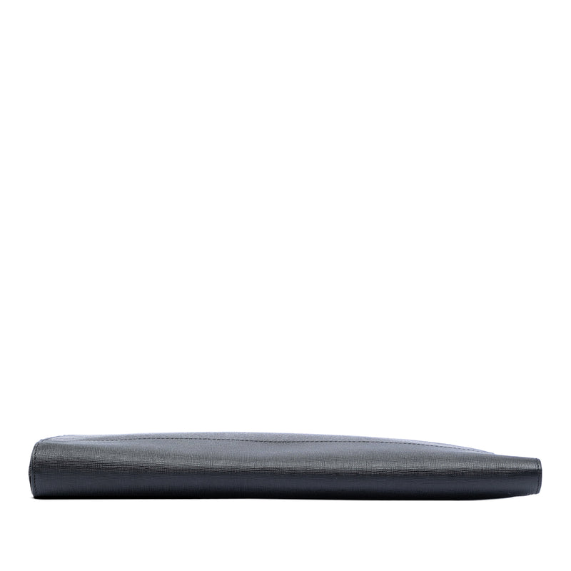Leather Trimmed Zucca Coated Canvas Clutch - Image 3