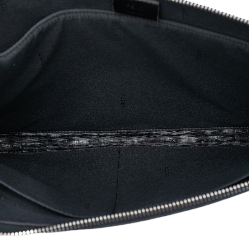 Leather Trimmed Zucca Coated Canvas Clutch - Image 4