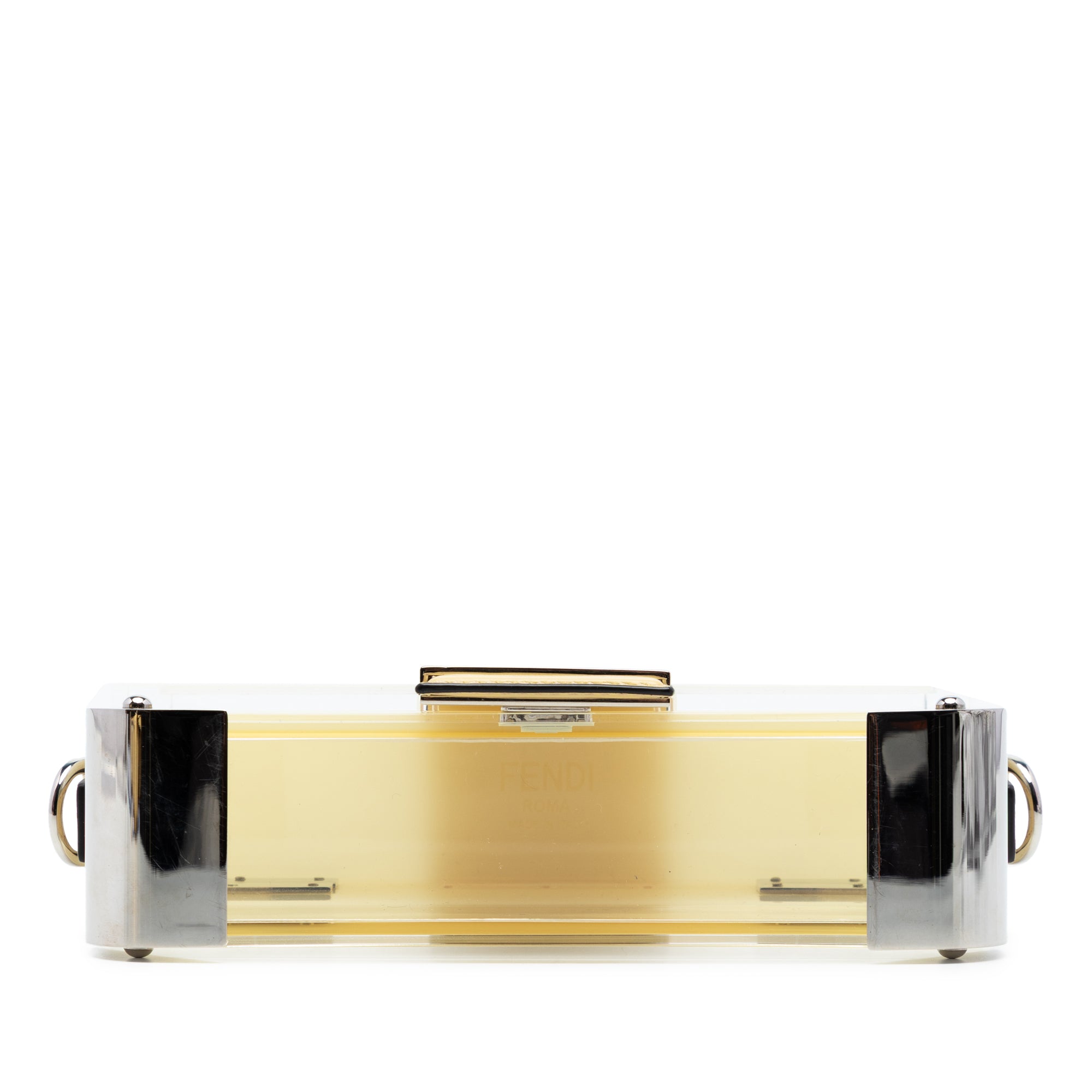Mini Acrylic Vitello Trunk Baguette Crossbody - Image 3