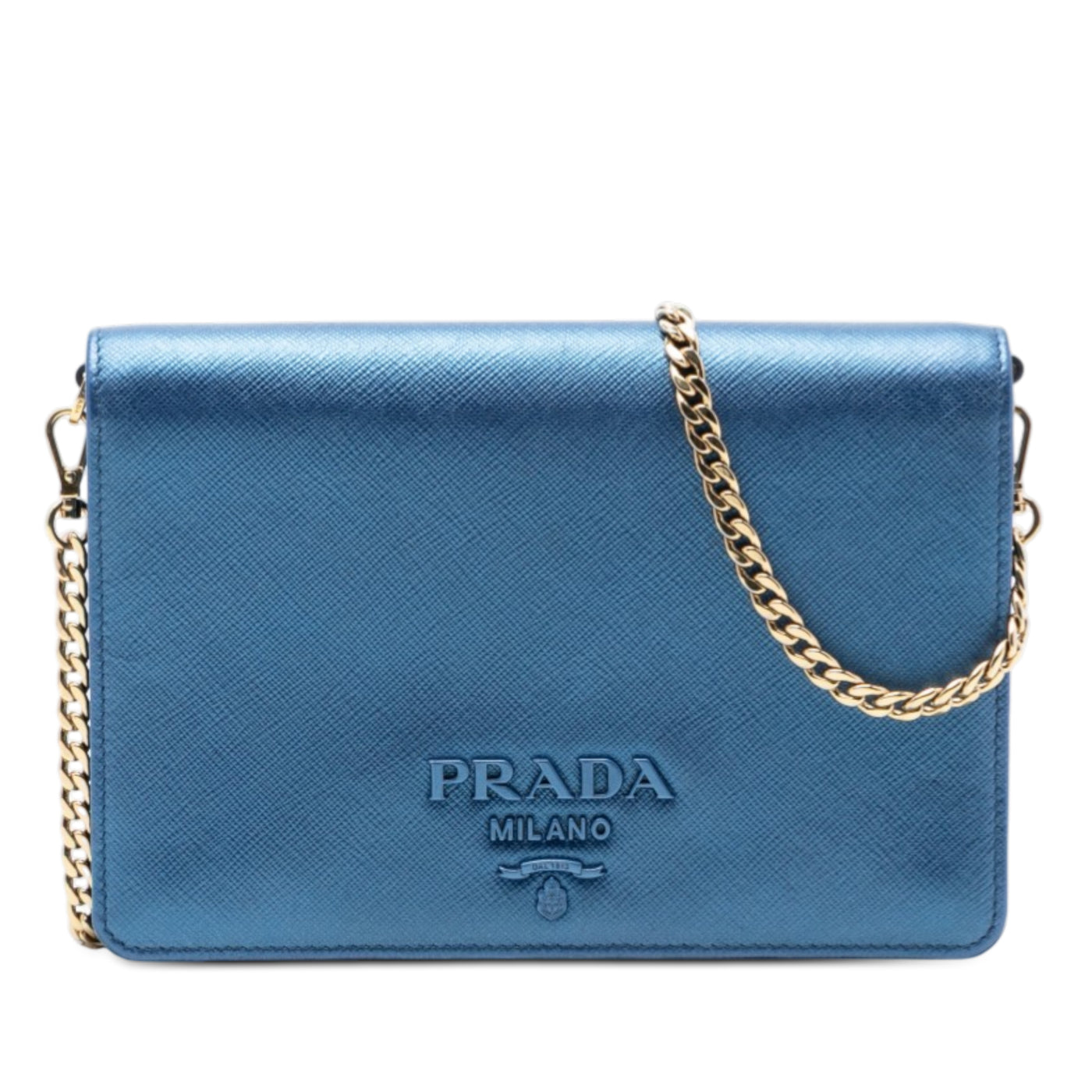 Metallic Saffiano Lux Monochrome Wallet on Chain - Image 1