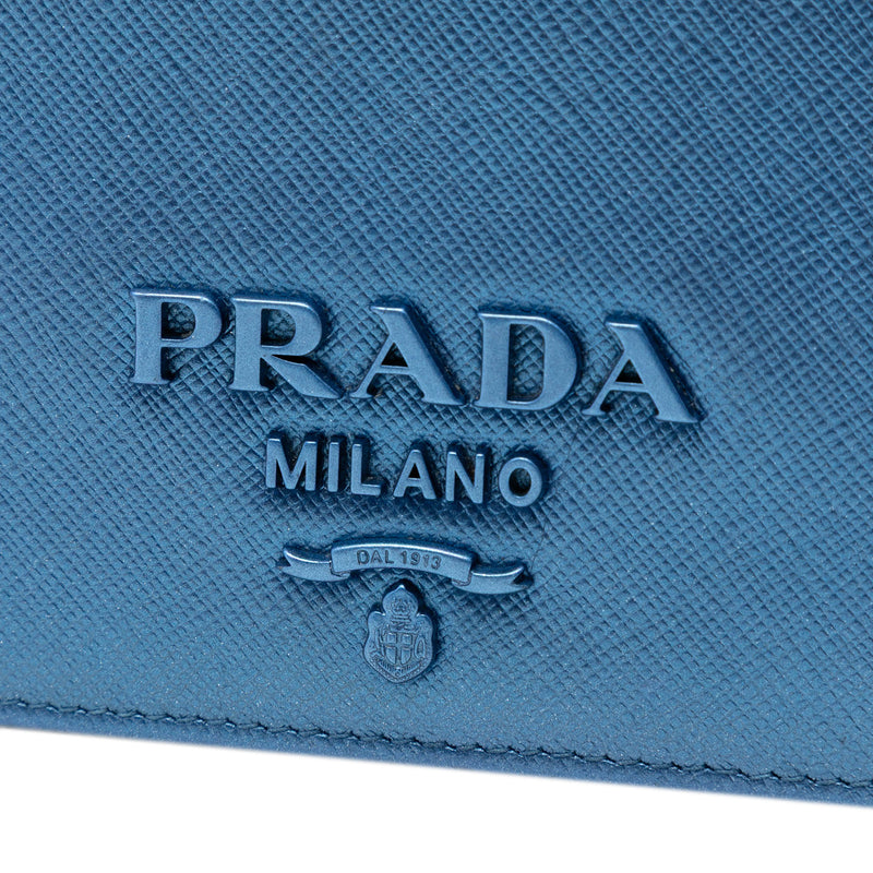 Metallic Saffiano Lux Monochrome Wallet on Chain - Image 5