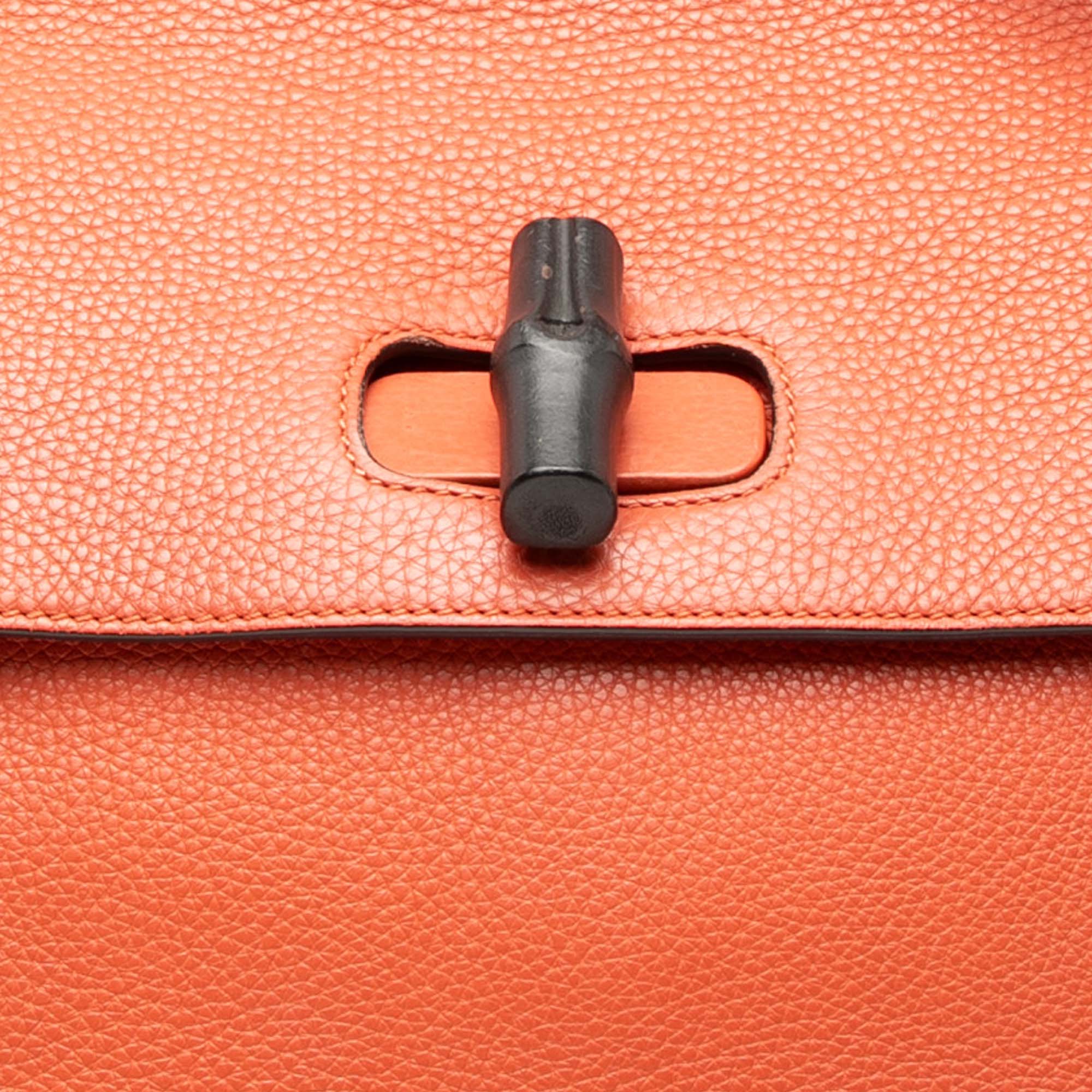 Large Calfskin Bamboo Daily Satchel - Image 6