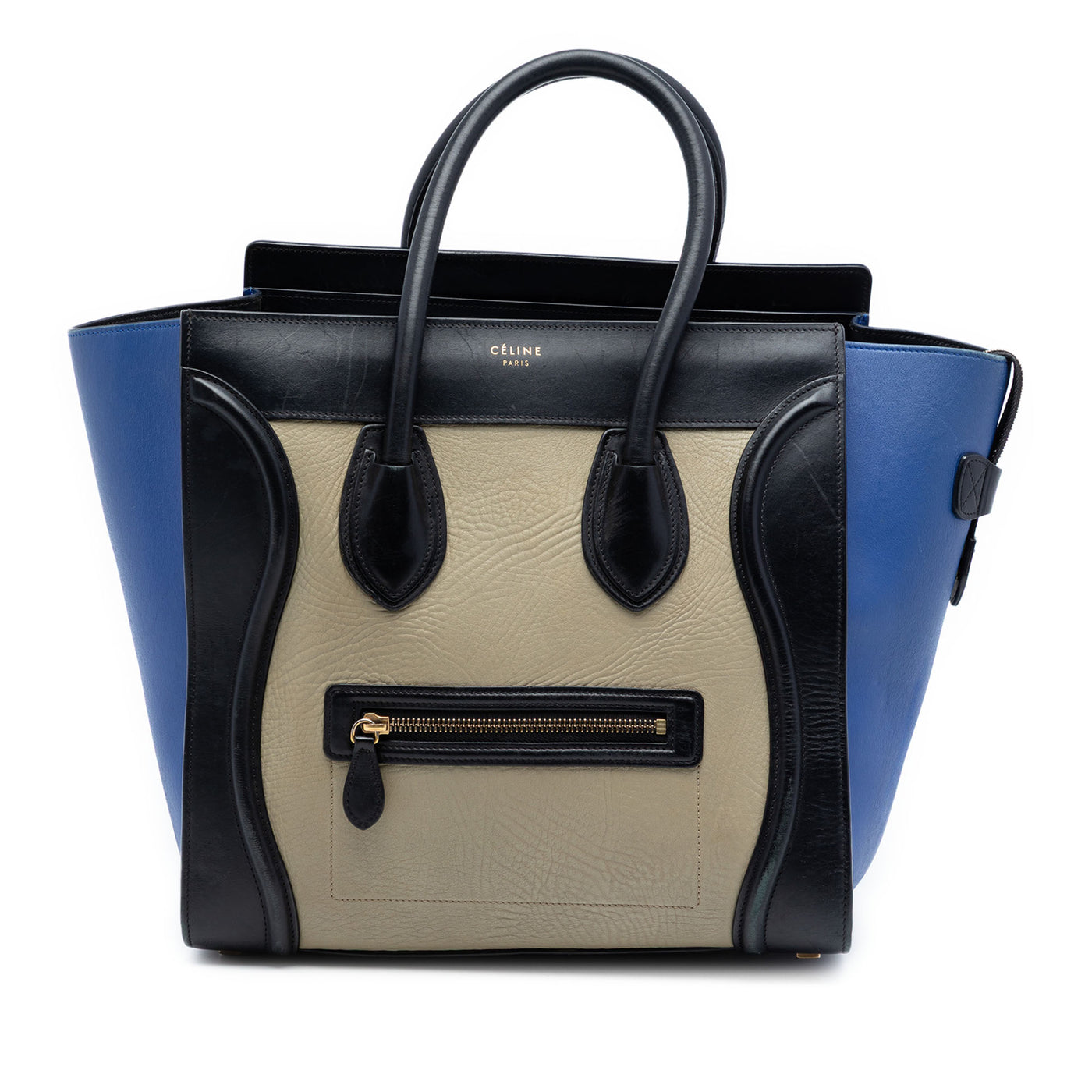 Mini Tricolor Leather Luggage Tote - Image 1