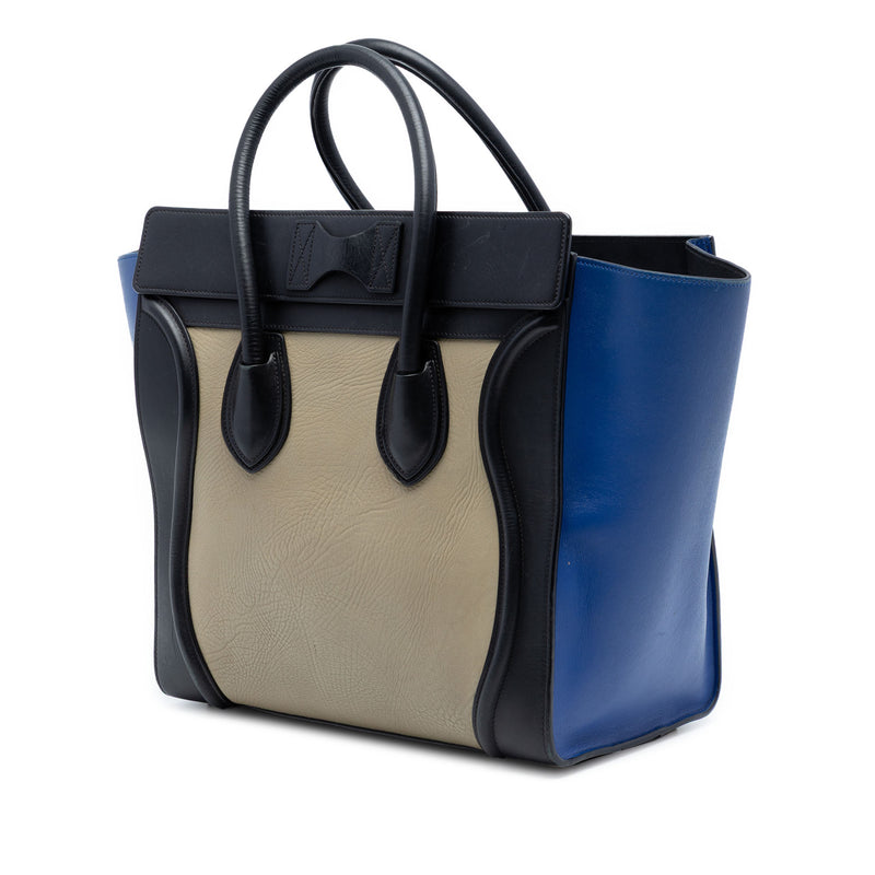 Mini Tricolor Leather Luggage Tote - Image 2