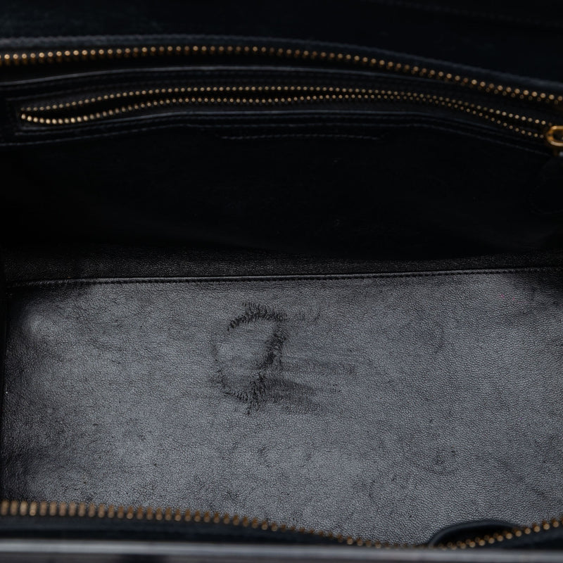 Mini Tricolor Leather Luggage Tote - Image 4