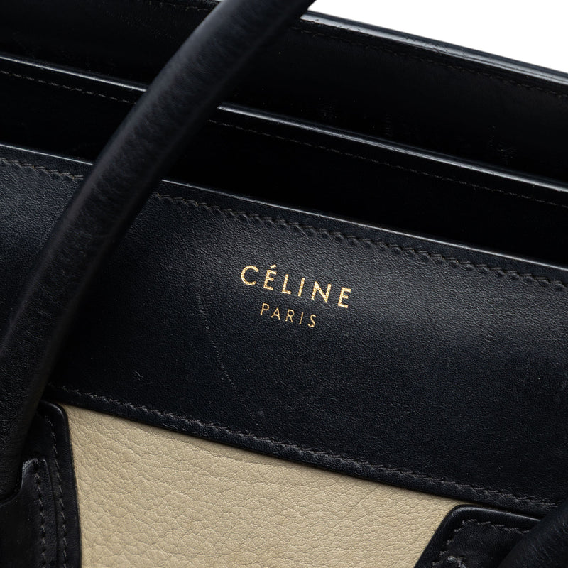 Mini Tricolor Leather Luggage Tote - Image 5