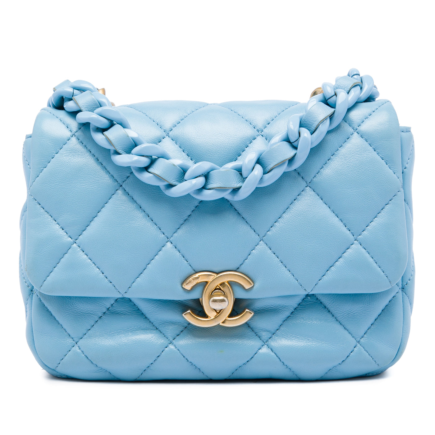 Mini Quilted Lambskin Lacquered Chain Flap - Image 1
