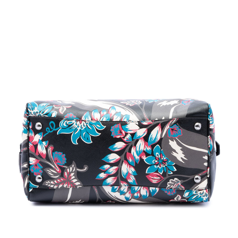 Saffiano Lux Floral Print Boston Bag - Image 3