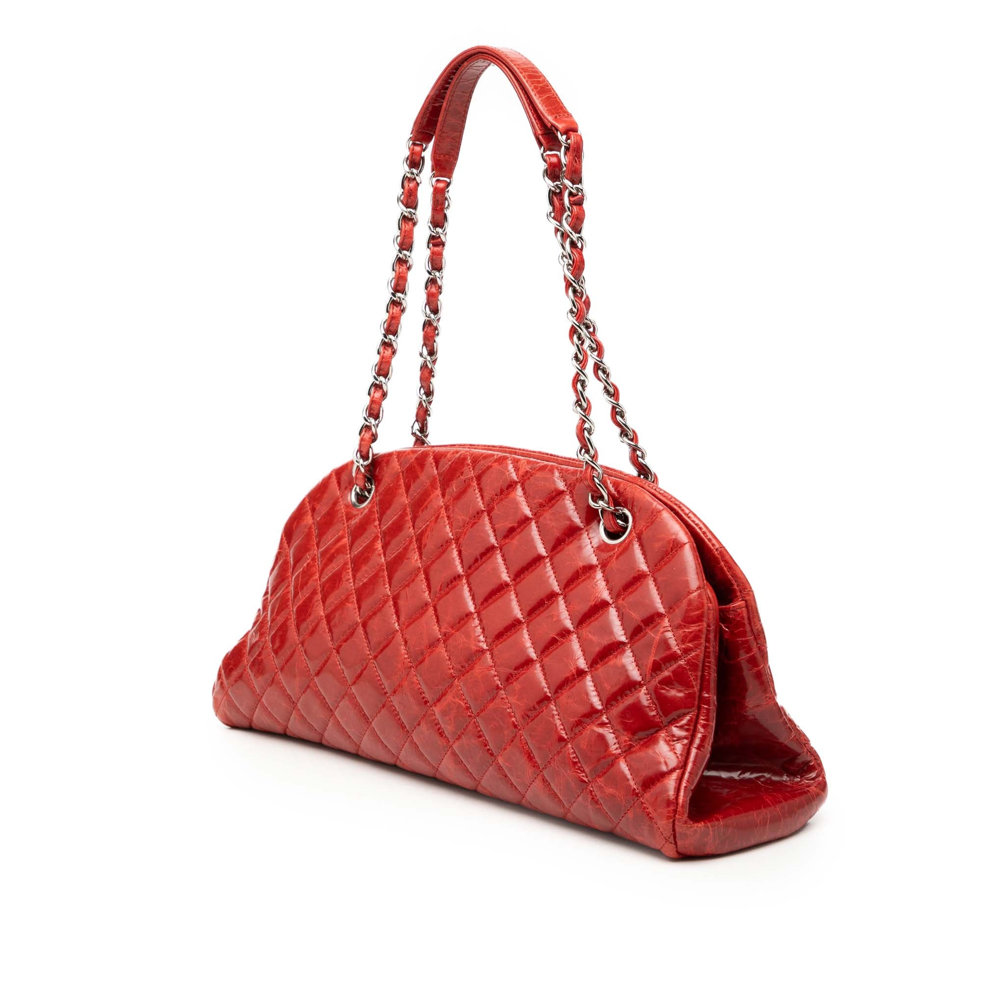 Large Glazed Calfskin Mademoiselle Bowling Bag - Image 2