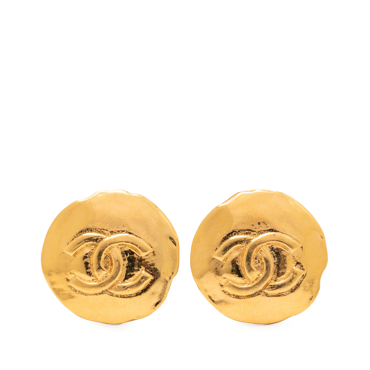 CC Gold Plated Round Clip On Earrings - Image 1