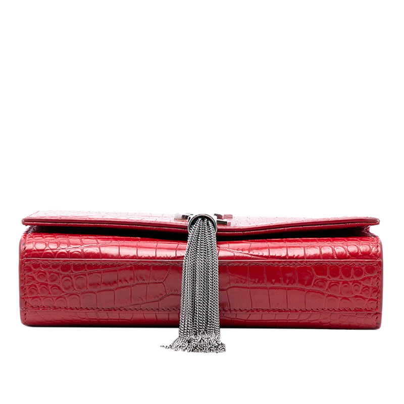 Small Embossed Leather Kate Tassel Crossbody - Image 3