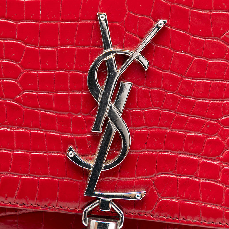 Small Embossed Leather Kate Tassel Crossbody - Image 5