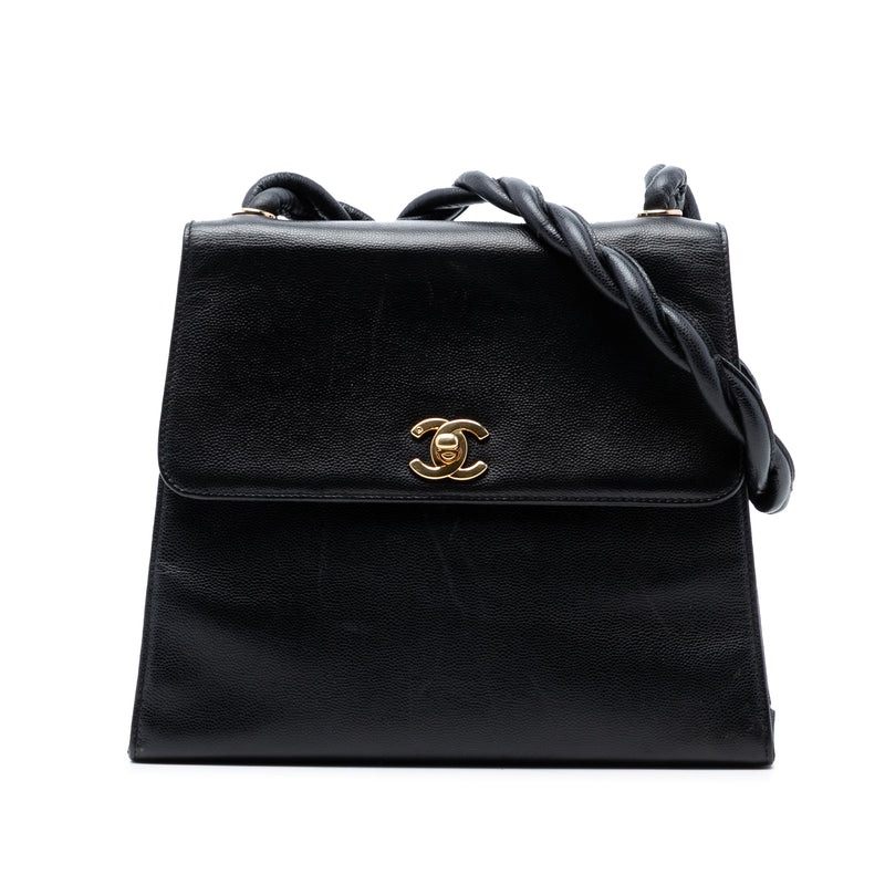 CC Caviar Twisted Strap Shoulder Bag