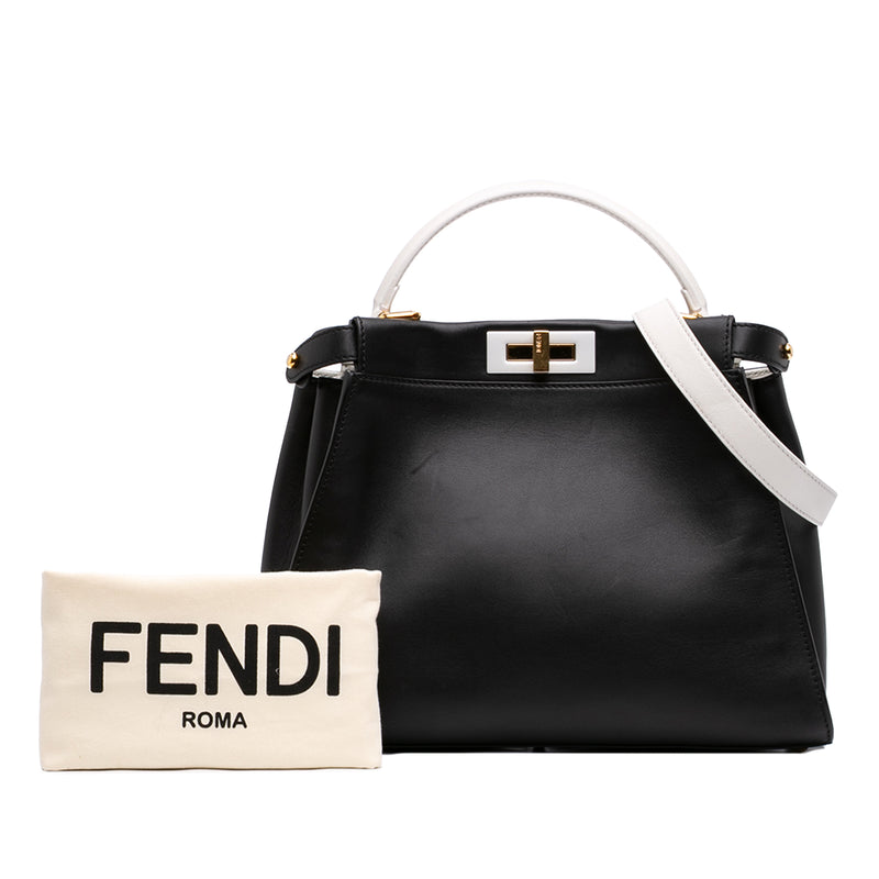 Medium Bicolor Leather Peekaboo ISeeU Satchel - Image 8