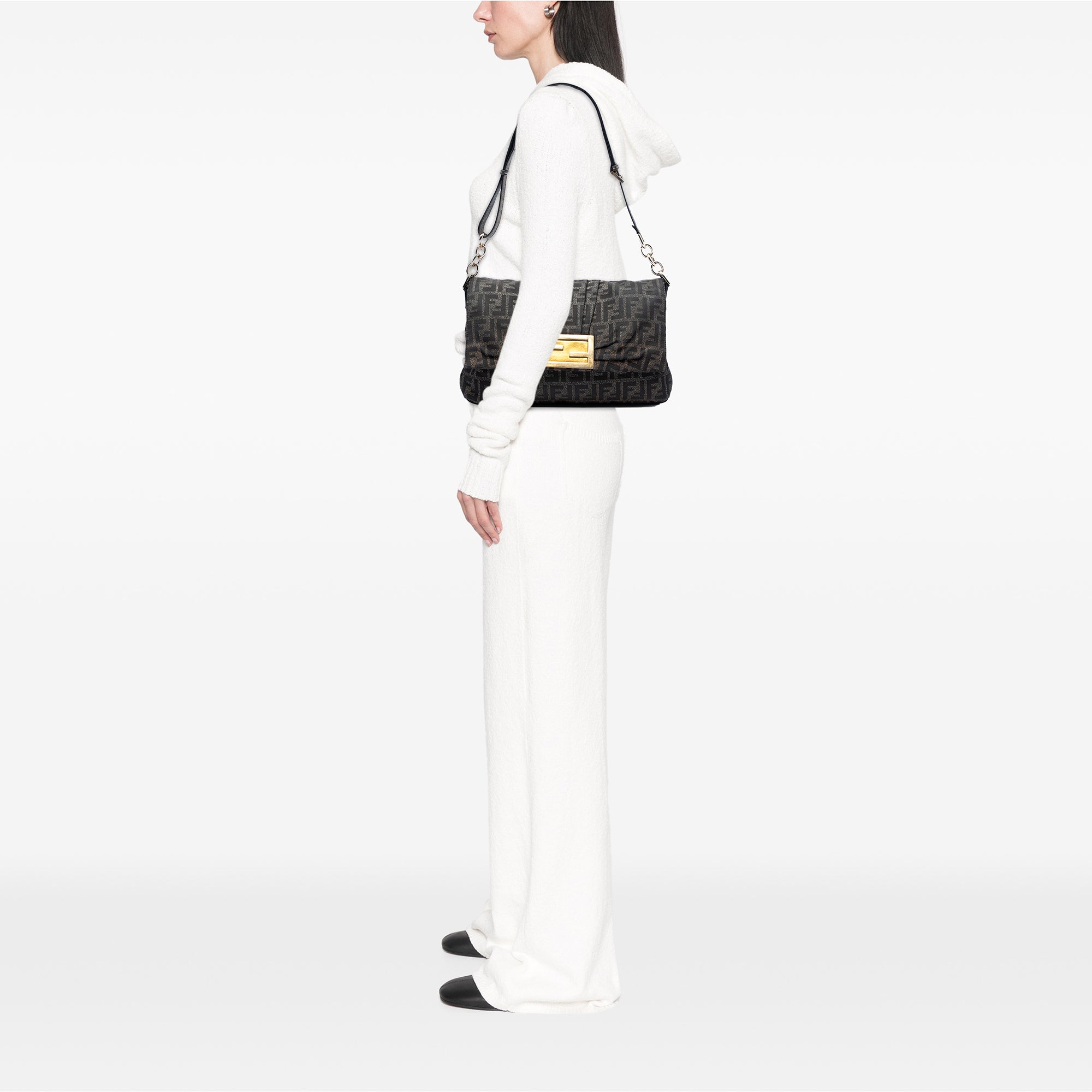 Large Zucca Canvas Mia Flap Shoulder Bag - Image 7