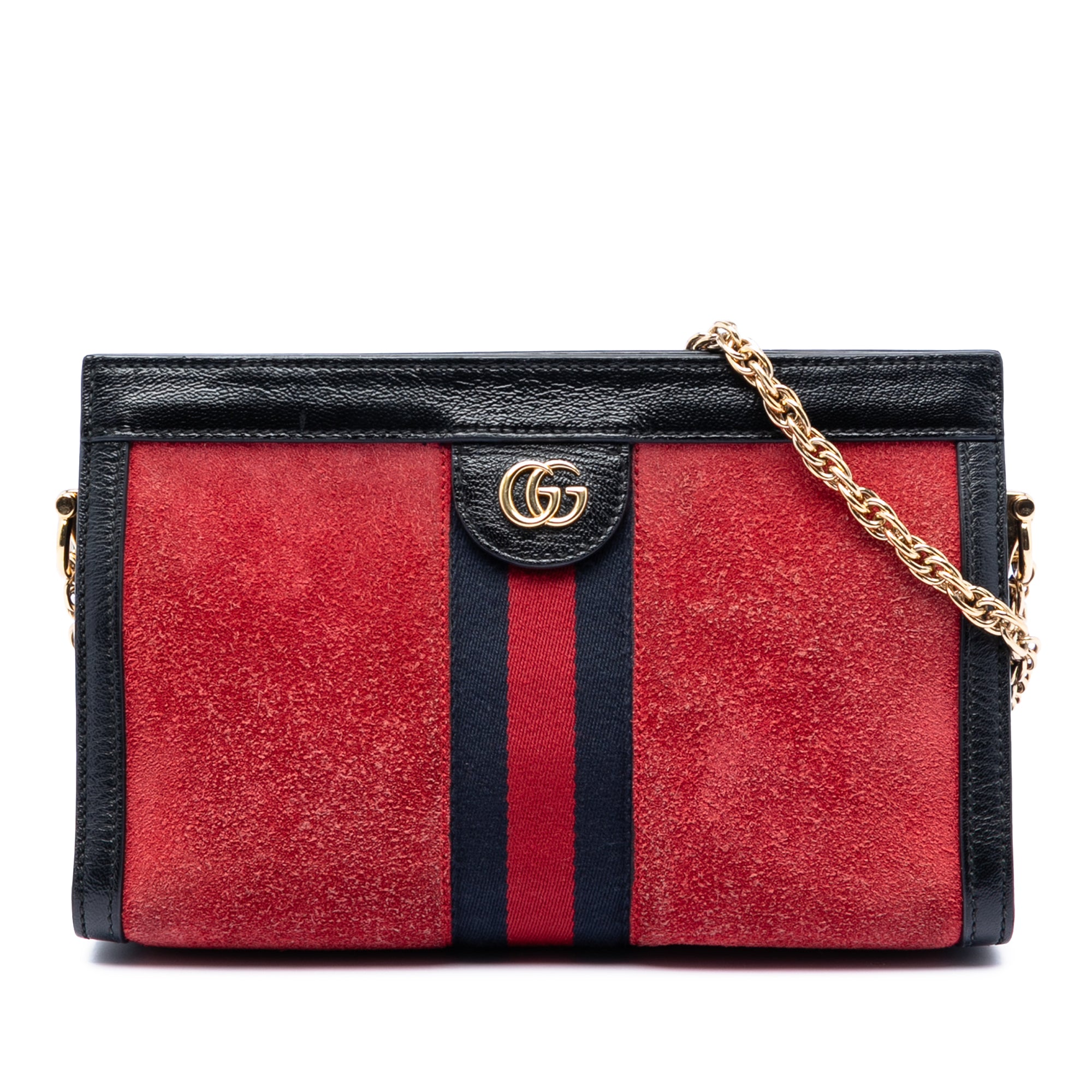 Small Suede Web Ophidia Chain Crossbody - Image 1