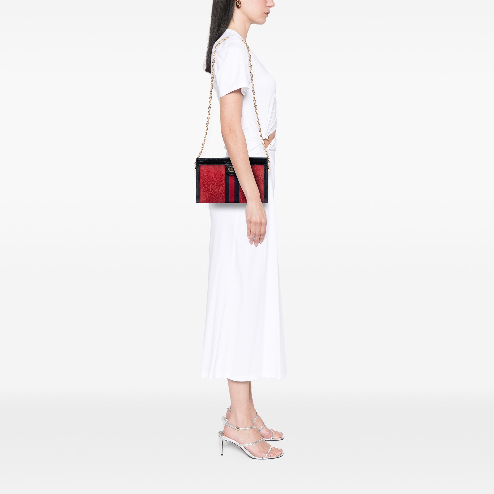 Small Suede Web Ophidia Chain Crossbody - Image 7