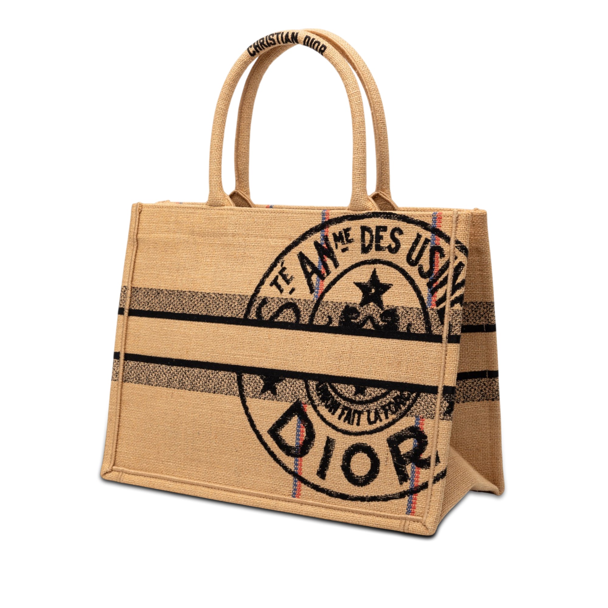 Medium Jute Embroidered Book Tote - Image 2