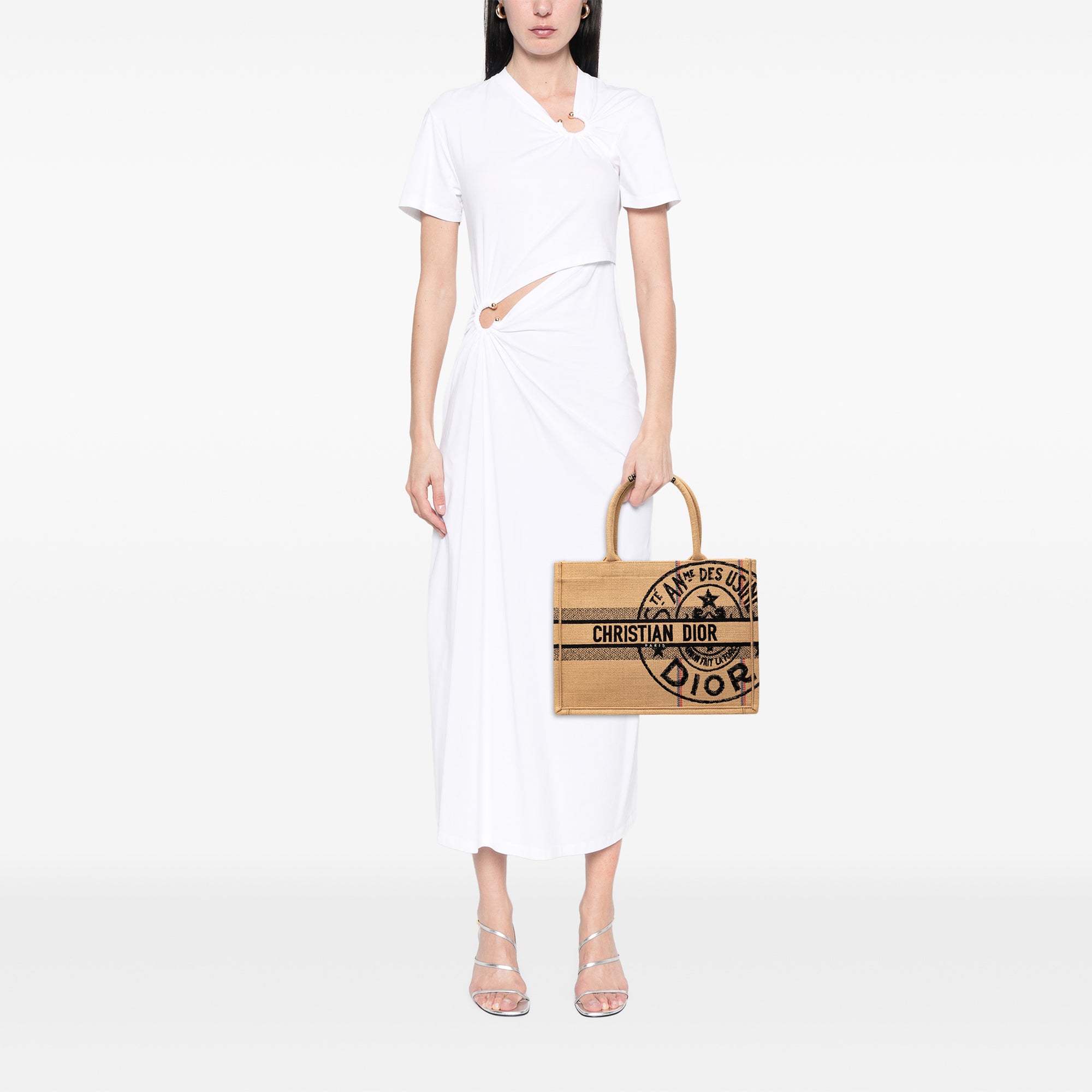 Medium Jute Embroidered Book Tote - Image 7