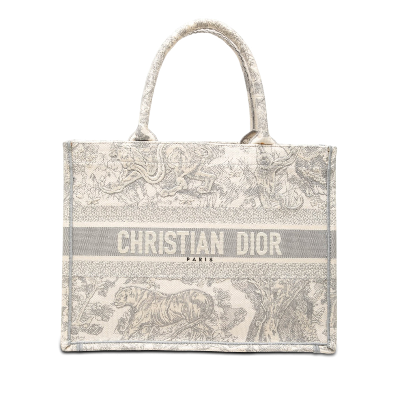 Medium Canvas Embroidered Dioriviera Toile De Jouy Book Tote - Image 1