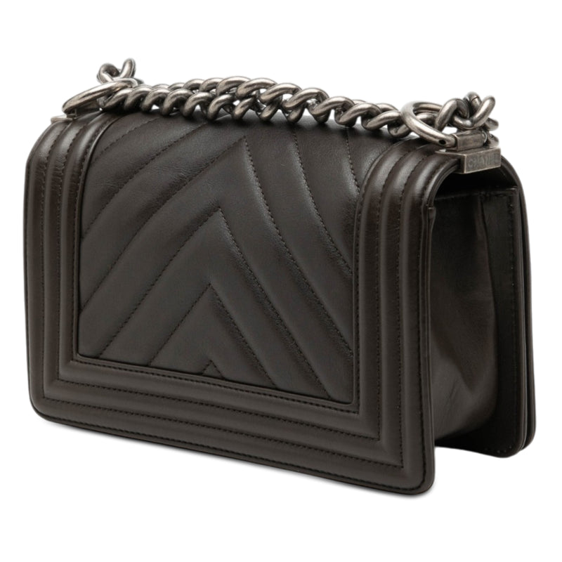 Small Chevron Lambskin Boy Flap - Image 2