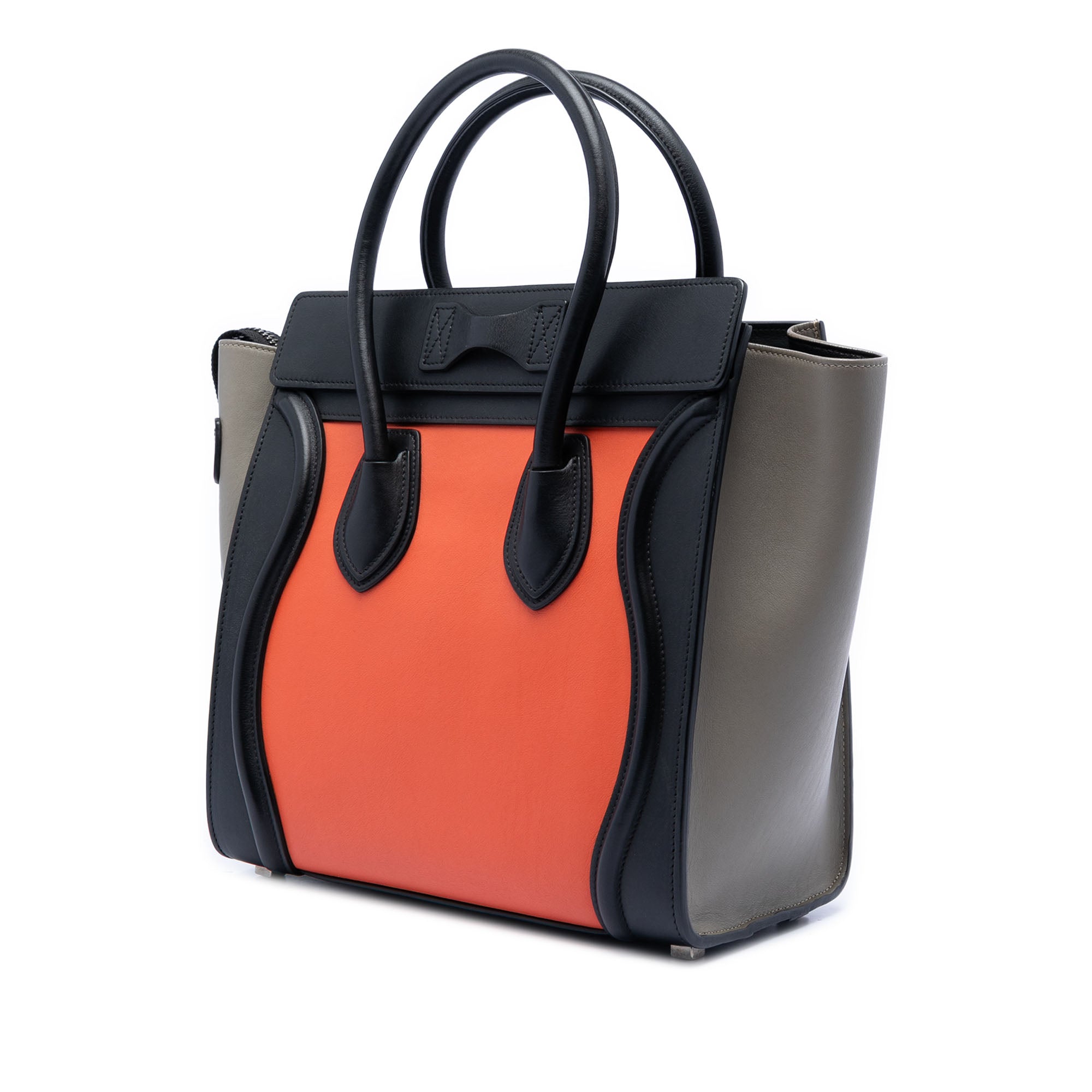 Micro Tricolor Leather Luggage Tote - Image 2