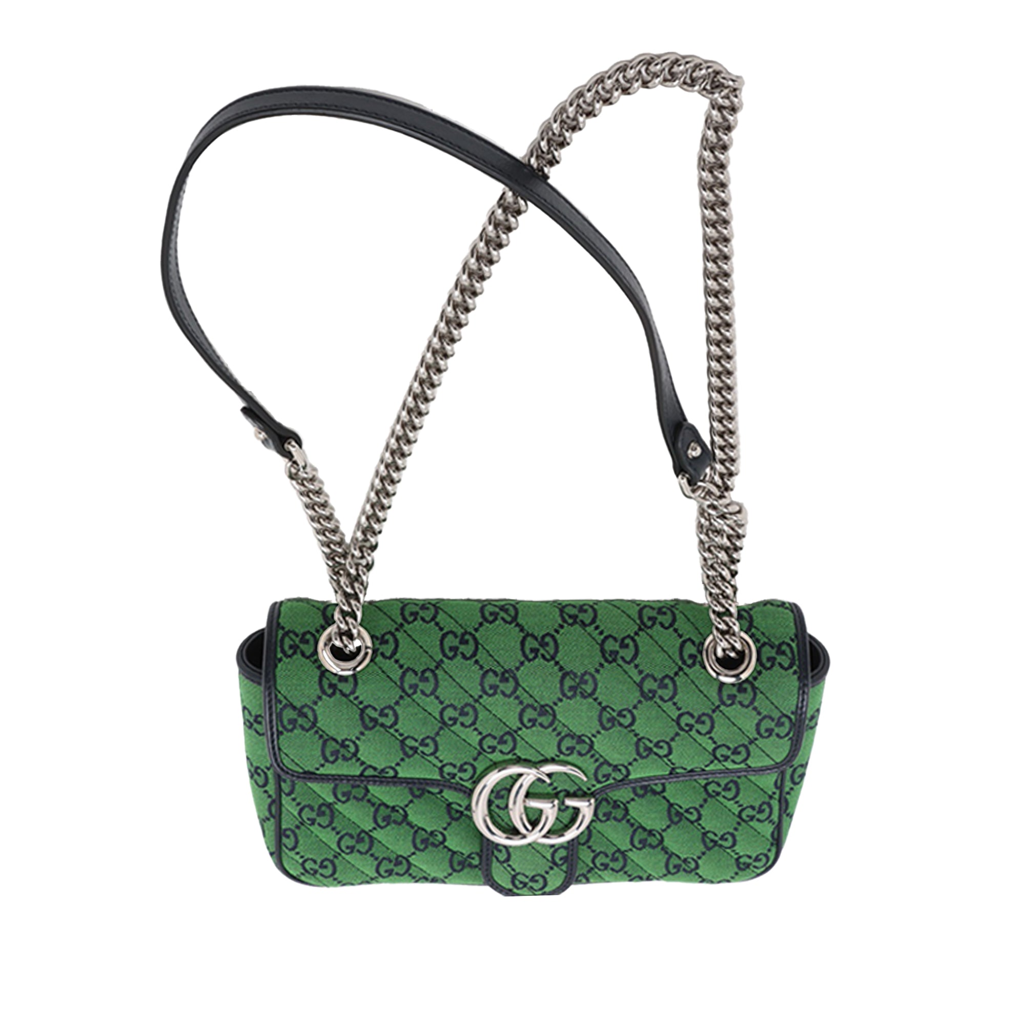 Medium GG Marmont Matelasse Diagonal GG Canvas Shoulder Bag - Image 3