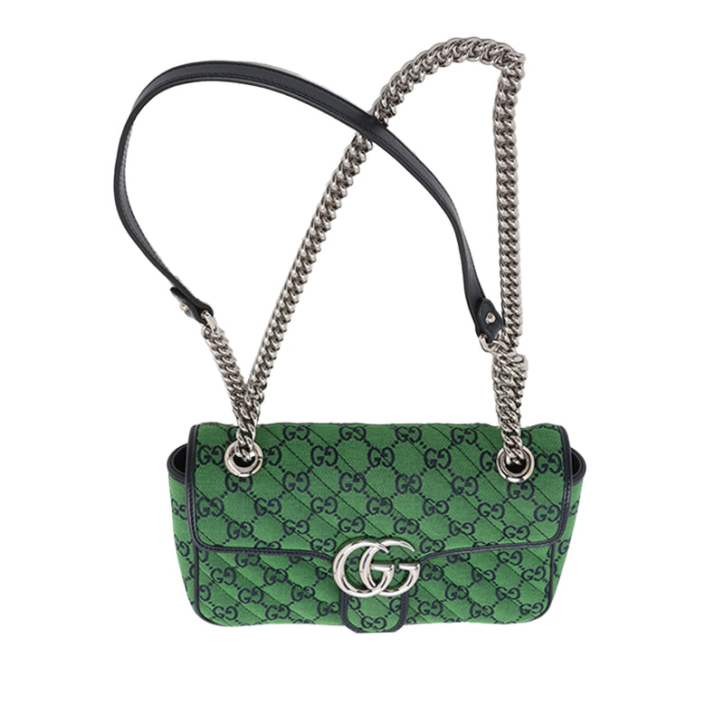 Medium GG Marmont Matelasse Diagonal GG Canvas Shoulder Bag - Image 3