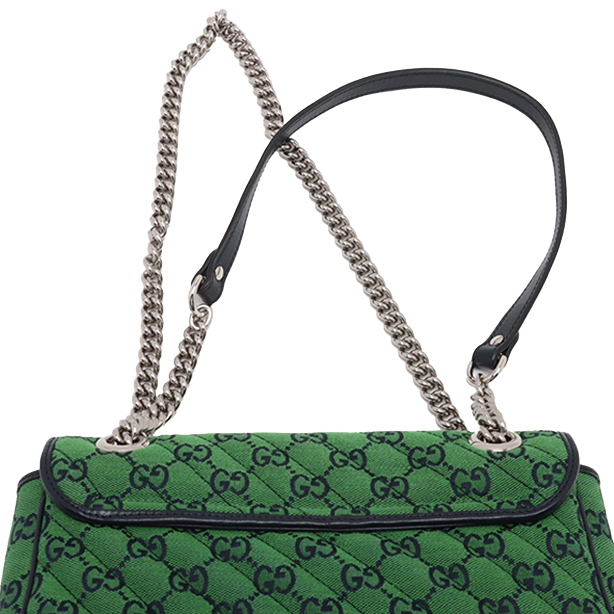 Medium GG Marmont Matelasse Diagonal GG Canvas Shoulder Bag - Image 9