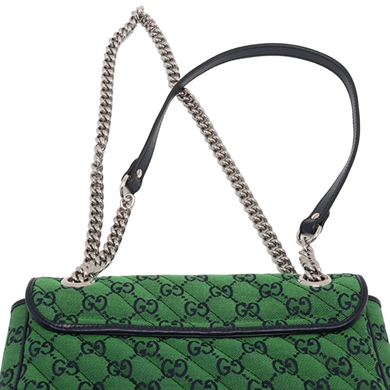 Medium GG Marmont Matelasse Diagonal GG Canvas Shoulder Bag - Image 9