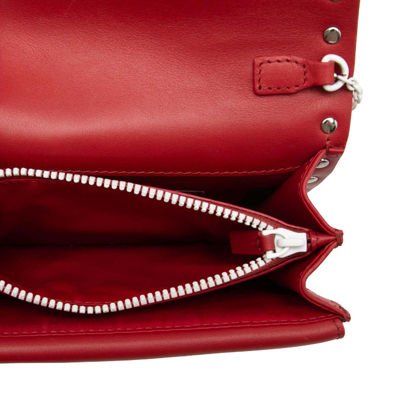 Leather Colorblock Rockstud Wallet On Chain - Image 4