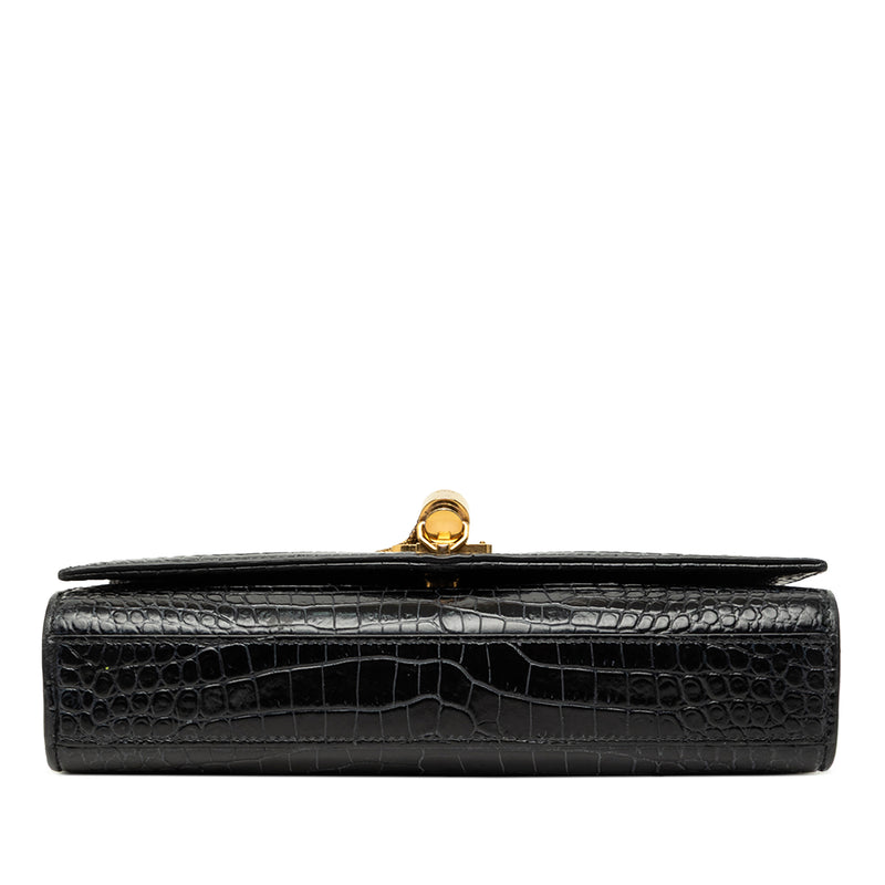 Medium Croc Embossed Patent Monogram Kate Tassel Crossbody - Image 3