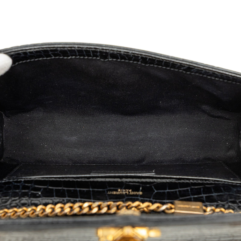 Medium Croc Embossed Patent Monogram Kate Tassel Crossbody - Image 4