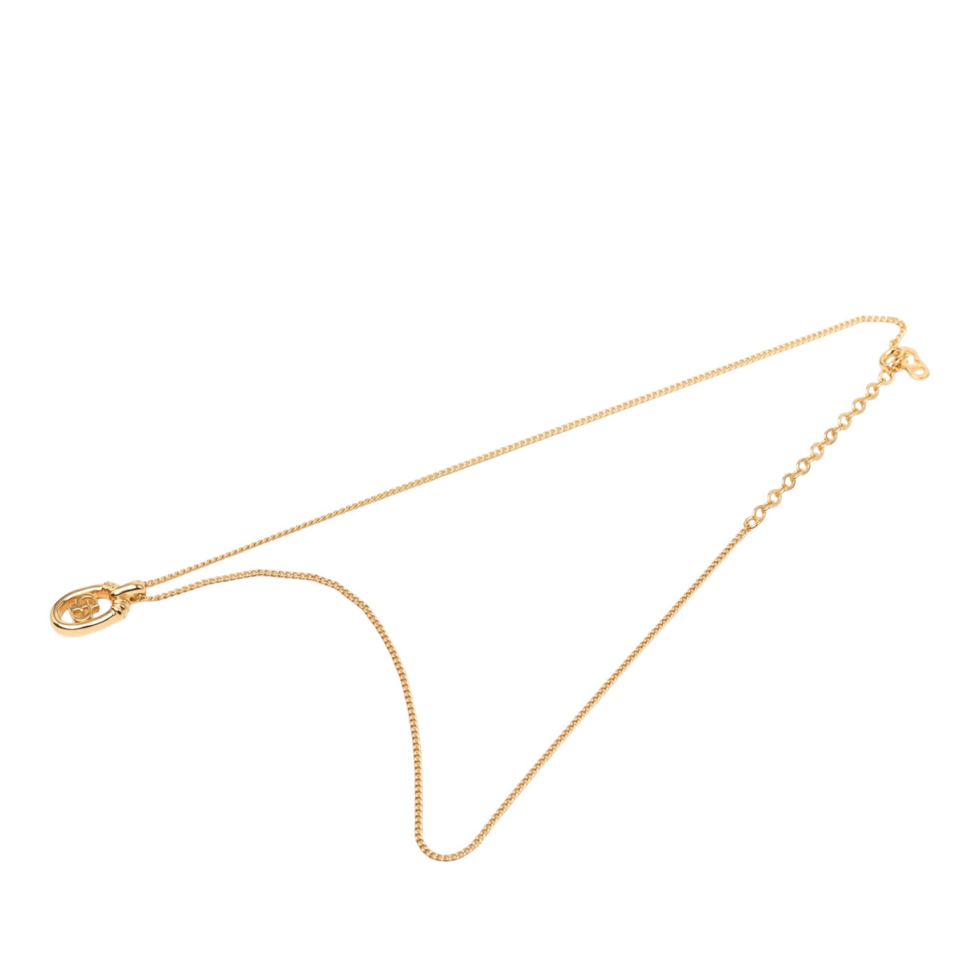 Gold Plated CD Logo Oval Pendant Necklace - Image 1