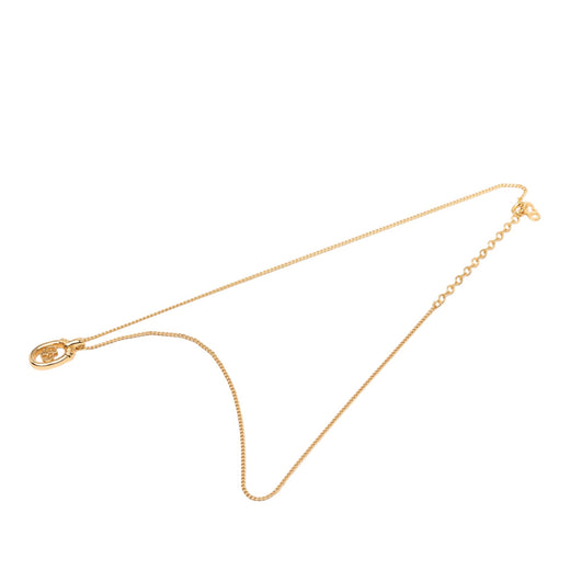 Gold Plated CD Logo Oval Pendant Necklace - Image 1