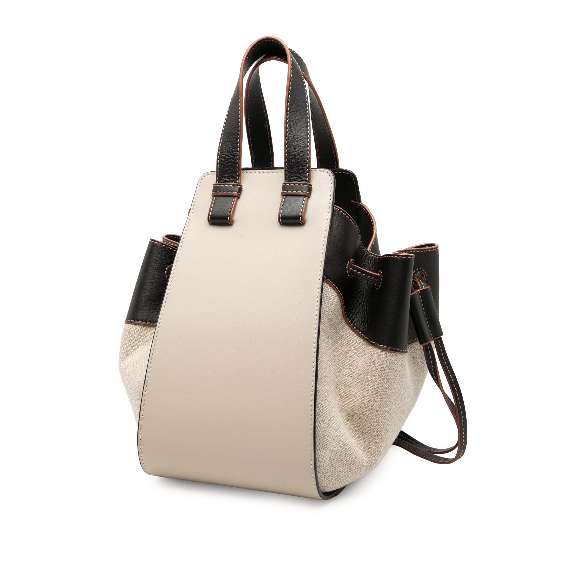Small Leather and Canvas Hammock Bag - Image 2