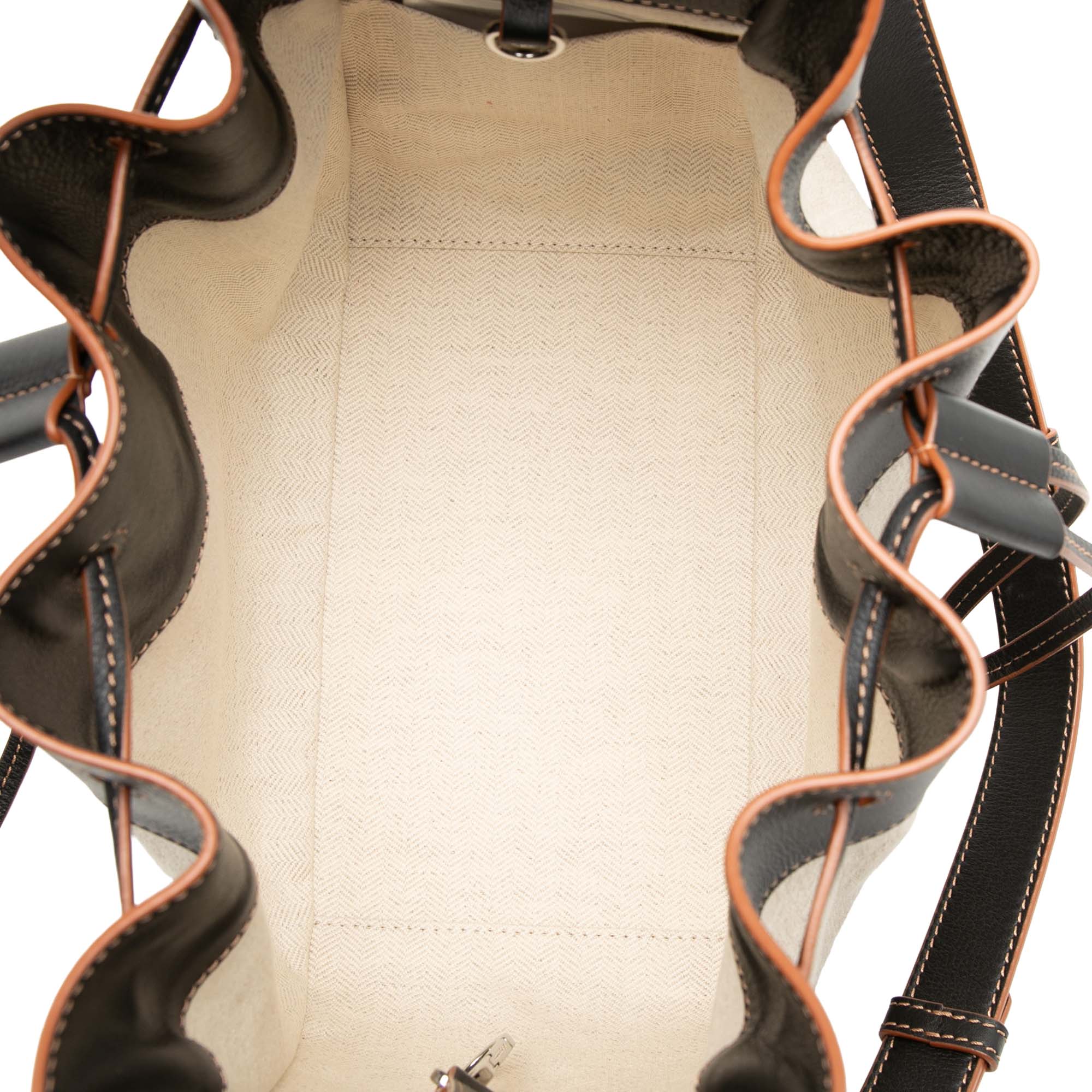 Small Leather and Canvas Hammock Bag - Image 4