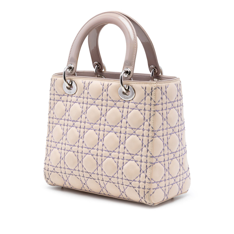 Medium Lambskin Cannage Stitched Lady Dior - Image 2