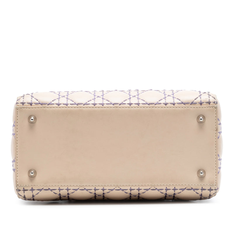 Medium Lambskin Cannage Stitched Lady Dior - Image 3
