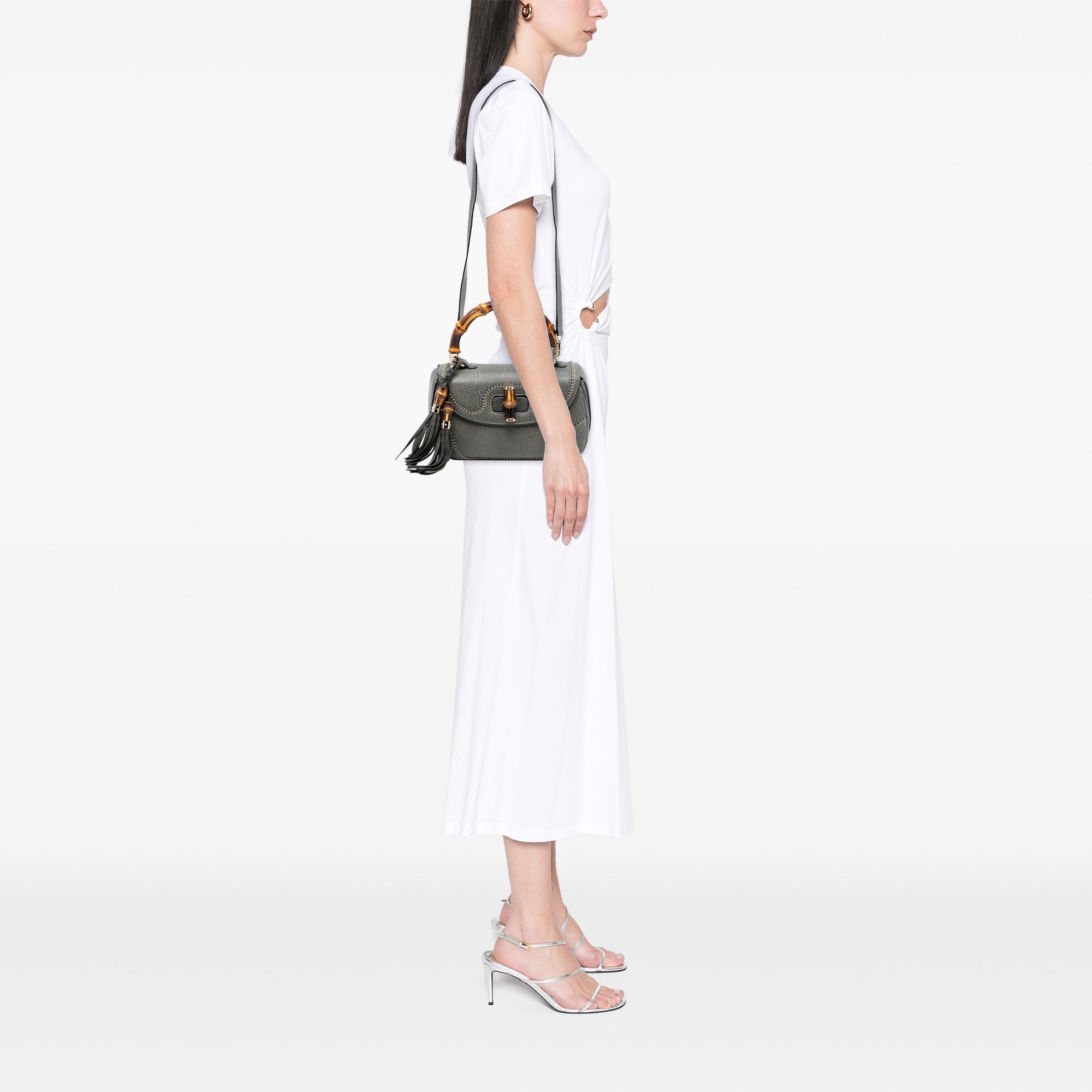 Medium Calfskin New Bamboo Top Handle Bag - Image 7
