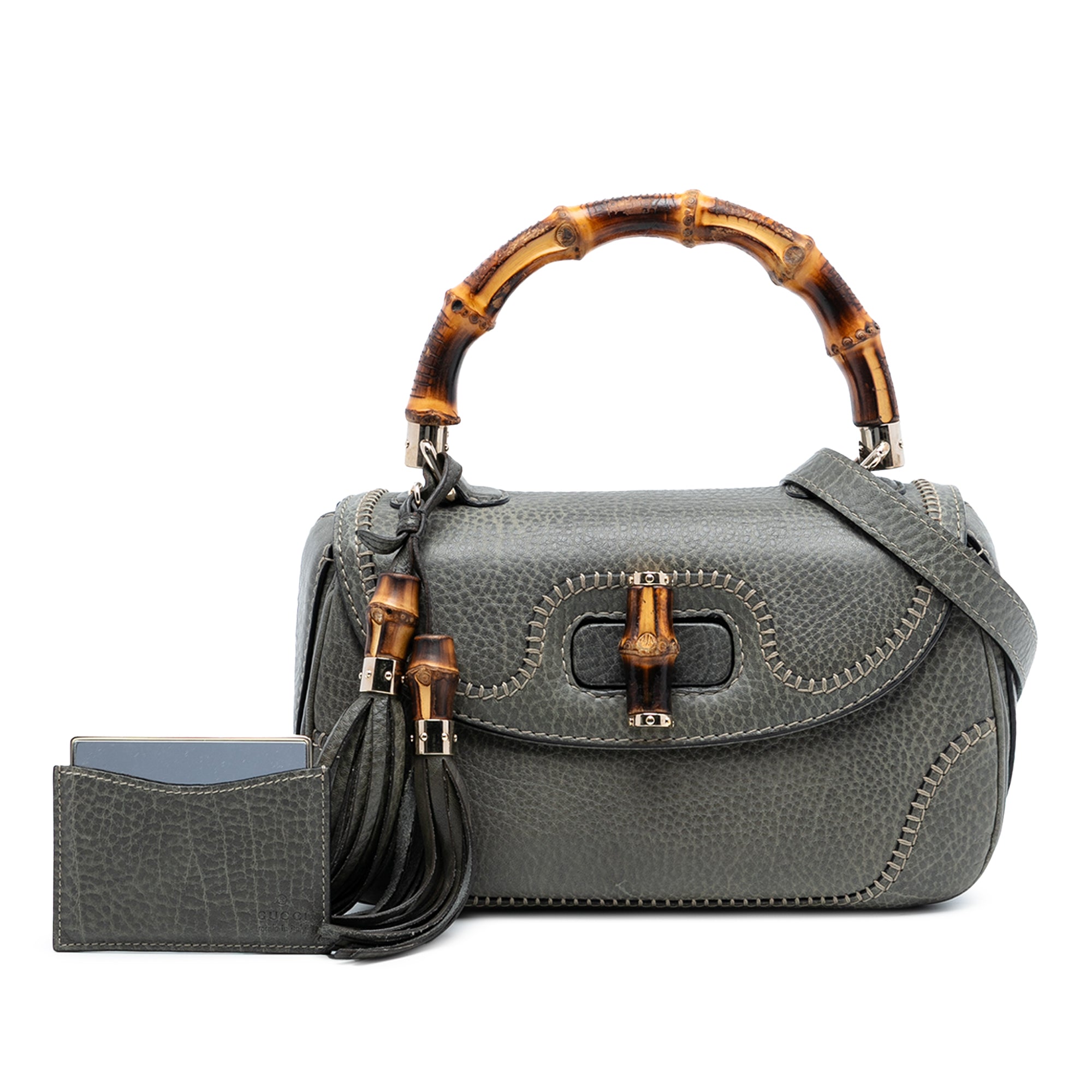 Medium Calfskin New Bamboo Top Handle Bag - Image 8