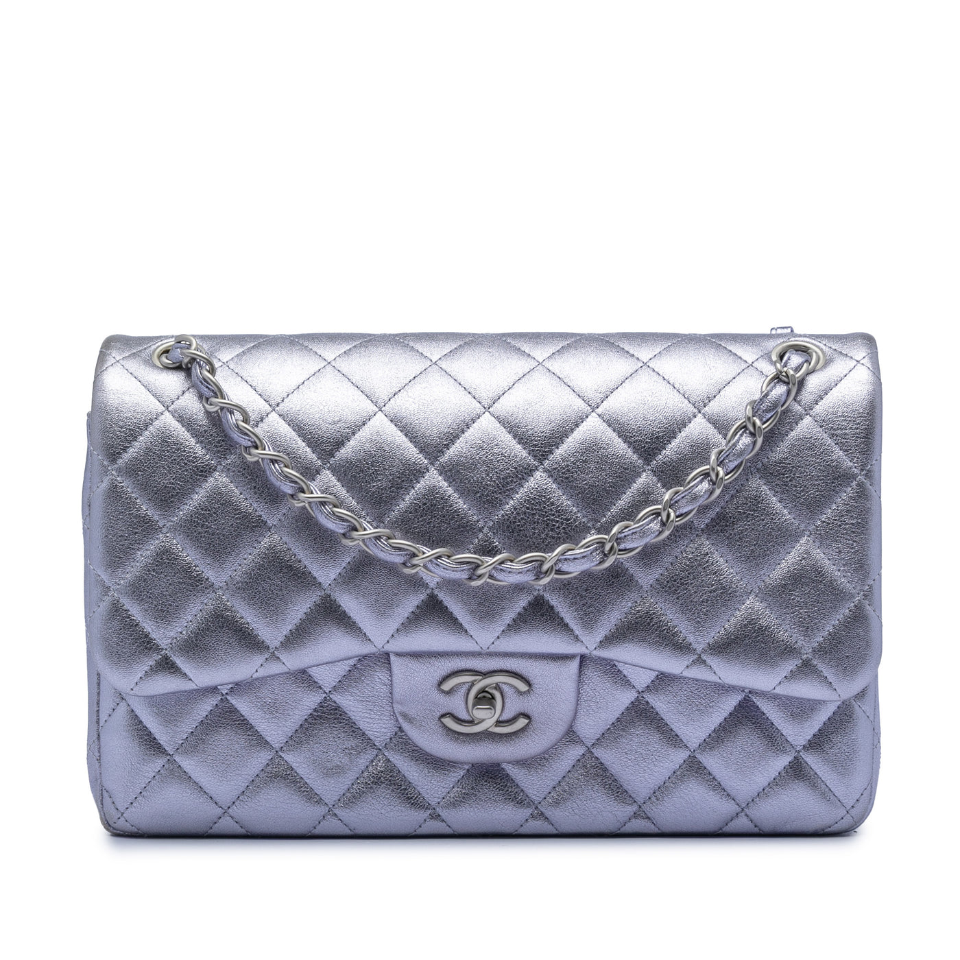 Jumbo Classic Metallic Lambskin Double Flap - Image 1