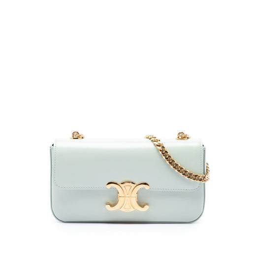Shiny Calfskin Triomphe Claude Chain Shoulder Bag - Image 1