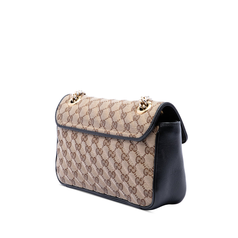 Medium GG Marmont Matelasse Diagonal GG Canvas Shoulder Bag - Image 2