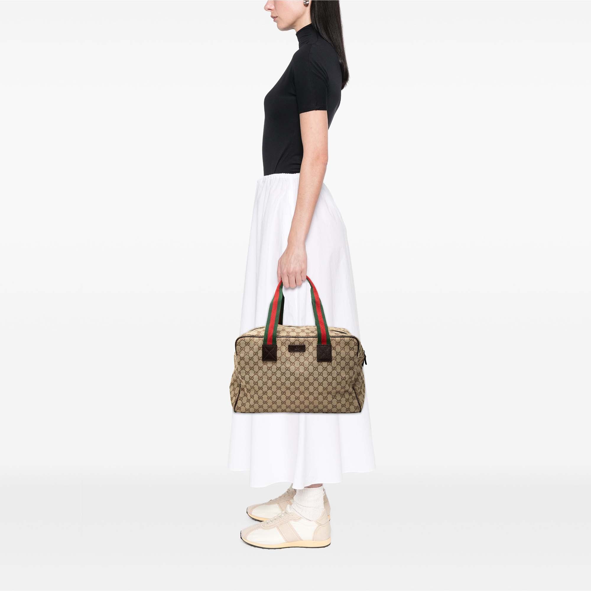 GG Canvas Web Duffle Bag - Image 7