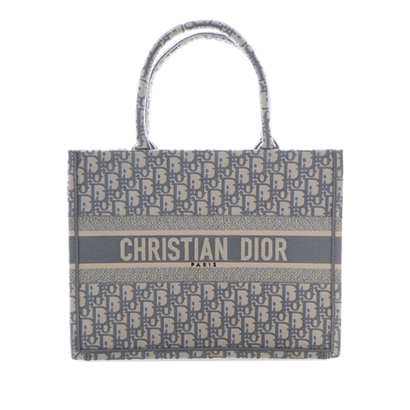 Medium Oblique Embroidered Canvas Book Tote - Image 1